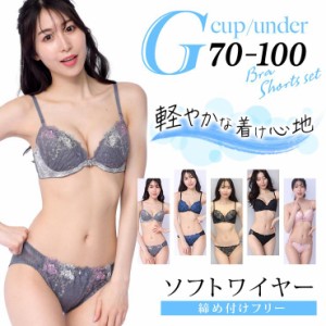 大きいサイズ レディース 下着 ブラジャー G70 G75 G80 G85 G90 G95 G100 ショーツセット M L LL 3L 4L 5L ソフトワイヤー 新入荷 ネコポ