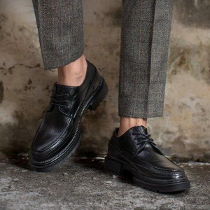 メンズ ビジネスシューズ 紳士靴 厚底 レザーシューズ PUシューズ 履きやすい ブラック フォーマル イギリス風 合わせやすい