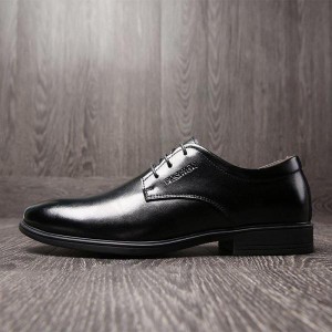 ビジネスシューズ メンズ 紳士靴 プレーントゥ 合成革靴 歩きやすい 防滑ソール シンプル フォーマル オフィス カジュアル ブラック ブラ