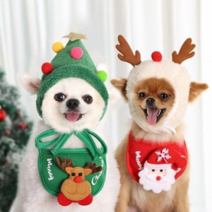 ばら売り※セット販売ではありません 組み合わせ自由 ペット服 クリスマスコスチューム 犬 クリスマスウェア ツリー帽子 トナカイ帽子 サ