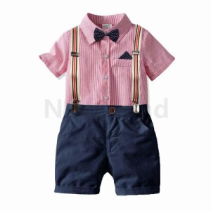 男の子スーツ セットアップ キッズ 結婚式  子供服フォーマル ショーツ　半袖上下セット おしゃれ 入学式 卒業式 入園式