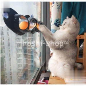 猫 おもちゃ ボール ストレス解消 運動不足対策 窓 壁に取り付ける 吸盤タイプ