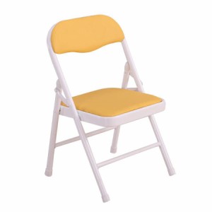 (Yellow) 折りたたみ椅子 キッズチェア 豆イス 子供パイプ椅子 子供イス 子ども用 ミニチェアー