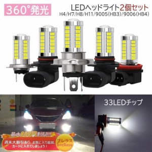 LEDヘッドライト バルブ H4 車用 フォグランプ DC12V 2個セット 取り替える 交換用 LEDバルブ H7 H8 H11 9005(HB3)