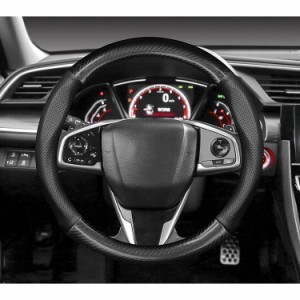 プリウス 60系専用設計ハンドルカバーカーボン調＋牛革製ステアリングカバー4色選択可能トヨタ 新型 プリウス カスタム パーツ