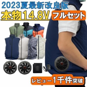 空調ベスト 2023 空調ウェア 最強 フルセット ファン バッテリー付き 空調作業服 2022 父の日 プレゼント レディース 14.8V 空調服製品と