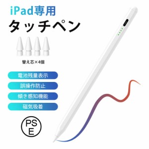 iPad タッチペン ipad専用 第10世代 残量表示 傾き感知 アイパッド ペンシル極細 スタイラスペン パームリジェクション 超高感度 イラス