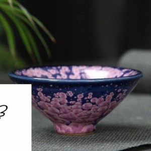 窯 天目釉 桜茶碗　天目杯　建陽建盞（けんさん）曜変　品茶杯　工夫茶碗　闘笠陶磁器茶器　主人茶杯　個性単杯