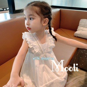 ワンピース キッズ 子供服 女の子綿春夏 白キッズワンピース レースワンピース チュール 子供ドレス ジュニア お姫様 おしゃれ 可愛い カ