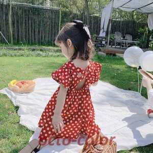 子供服 ワンピース キッズ 女の子 夏 半袖ワンピース 水玉 韓国子ども服 子供ドレス dress ベビー服 お姫様 おしゃれ 可愛い カジュアル 