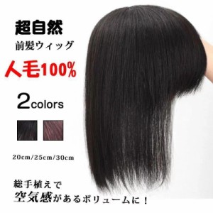 ウィッグ 自然 部分ウィッグ約30cm かつら 人毛100% ヘアピース レディース ショート ミディアム 頭頂部 つむじ メッシュネット トップピ