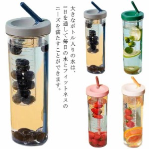 水筒 茶漉し付き ウォーターカップ ウォーターボトル ストロー付き 携帯ボトル 直飲み 職場 学校 ジム 運動 旅行 キャンプ アウトドア 透