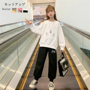 子供服 セットアップ キッズ 女の子 パーカー 長袖 春秋 上下セット トップス Tシャツ ロングパンツ 子供ジャージ スポーツウェア 運動着