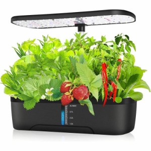 水耕栽培キット 野菜栽培セット 室内用 家庭菜園 植物育成LEDライト付き 12株野菜栽培可能 4.0L大容量水槽 高さ調節可能 静音 自動水循環