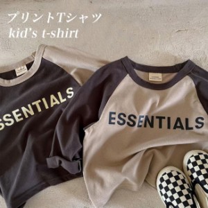  子供 プリントTシャツ 長袖 子供 Tシャツ クルーネック カットソー ラグラン袖 男の子 女の子 長袖Tシャツ カジュアル トップス ジュニ