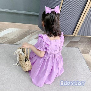 子供服 ワンピース 子ども服 キッズ 女の子 夏服 半袖ワンピース フリル 子供ドレス 結婚式 誕生日 七五三 ベビー服 赤ちゃん お姫様 お