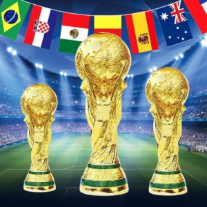 ワールドカップのトロフィー サッカー選手権のトロフィー 3Dレプリカ 2022 FIFA カタール サッカー記念品 コレクション ゴールド 21cm 36