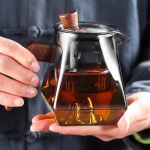ティーポット 耐熱ガラス 急須 透明感 紅茶ポット 茶こし付 花茶 麦茶 茶ポット フルーツティー 茶器 プレゼント
