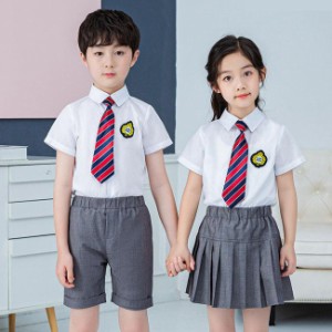 子供 半袖 スーツ セーラー風 キッズ 卒業式  男の子 女の子 制服 上下セット フォーマル 学生服 学生服 セーラー ミニスカート シャツ 