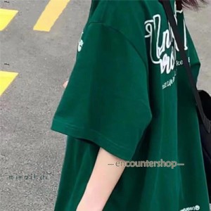 カットソー Tシャツ レディース 夏服 ドロップショルダー 大きいサイズ プリント tシャツ ミドル丈 ティーシャツ 女の子 20代 30代 40代 