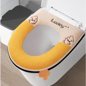 日用品雑貨 トイレ用品 カバー シート 便座カバー 可愛い 花柄 アボカド イチゴ サボテン ニンジンマジックテープ 取り外し簡単 レッド