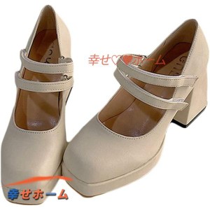 パンプス 痛くない 脱げない 歩きやすい 10cm ヒール 軽量 低反発クッション レトロ 厚底 パンプス ストラップ 美脚 コンフォート