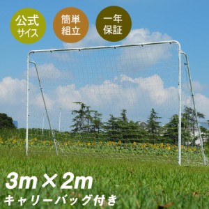 フットサルゴール 3m×2m 公式サイズ 1台 組み立て式 キャリーバッグ付 室内 屋外兼用 練習用ネット フットサル ゴール サッカ