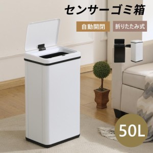 ゴミ箱 自動開閉 おしゃれ 50L 大容量 45L袋対応 ふた付き 高機能センサー スリム キッチン リビング 屋外 縦型 大型 ステンレス製