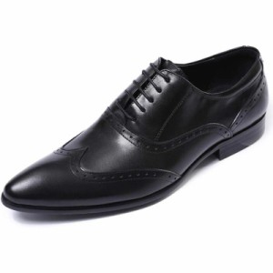 ビジネスシューズ 革靴 紳士靴 本革 メンズ ウォーキング ウイングチップ 履きやすい 快適 ドレスシューズ 普段用 内羽根 快適 靴