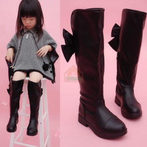 子供 ニーハイブーツ 女の子 ロングブーツ ジッパー付き 脱ぎ履き便利 可愛い 保温靴 16.5〜23.5cm