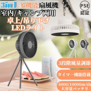 扇風機 小型 dcモーター 卓上扇風機 屋外 吊り下げ 壁掛け型 3way おしゃれ ファン led 静音 usb 充電式 省エネ 3段階調節 空気循環 テン