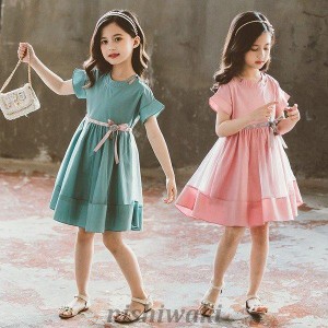 ワンピース キッズ 子供服 女の子 春夏 キッズワンピース 半袖ワンピース 蝶結び チュール チュニック 子供ドレス お姫様 おしゃれ カジ