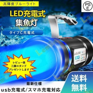 集魚灯 ブルー 青色LED 水中集魚灯 投光器 USB充電式 拡散 船 ボート 残量表示 防水 小型 船舶 ブルーライト LED集魚灯 高輝度 夜釣り 船