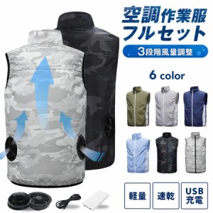 空調服 ベスト 2024 クールウェア バッテリー ファン セット 熱中症対策 大風量 アウトドア 作業服 軽量 釣り 大きい