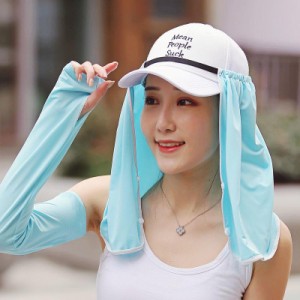  フェイスカバー UPF50 夏 ランニングキャップ 帽子用  サンバイザー ジョギング 紫外線対策 日焼け防止　レディース メンズ メッシュ