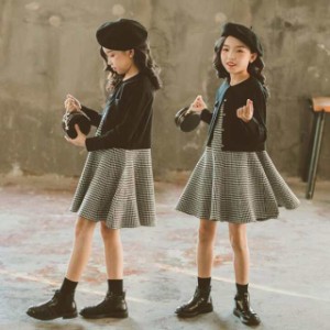 韓国子供服 セットアップ 女の子 入学式 キッズ 春秋 長袖 ジャケット+ワンピース 2点セット スカート スーツ フォーマル おしゃれ 可愛