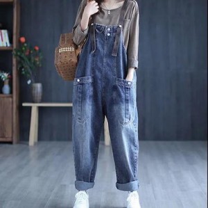 韓国ファッション サロペット可愛い パンツス カート デニム ロング オールインワン レディース