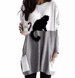 猫 猫柄 黒猫 ワンピース tシャツ 部屋着 かわいい ネコ ねこ ファッションレディースファッション ワンピース