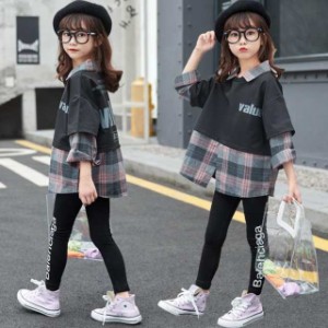 韓国子供服 キッズ セットアップ 女の子 秋服 通学着 長袖トップス 長ズボン 2点セット 小学生 中学生 子ども服 上下セット ジュニア お