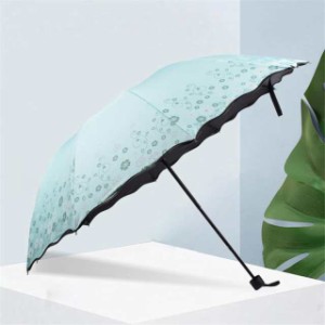 傘 折りたたみ傘 メンズ レディース おしゃれ 軽量 携帯用傘 蓮の葉 ビニール 晴雨兼用 デュアルユース傘 屋外 日よけ 太陽傘 三つ折り傘