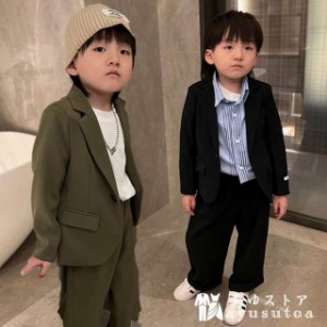 2点キッズ 男の子 スーツ フォーマル 子供服 上下セット カジュアルスーツ 韓国風 結婚式 入学式 卒業式 入園式 卒園式 入学祝い パーテ