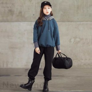 子供服 セットアップ 女の子 キッズセーター 長袖 春秋 秋着 上下セット 2点セット 韓国子供服 ジュニア ズボン チェック柄 可愛い おし