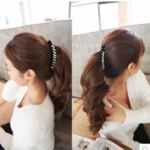 ヘアクリップ レディース アクセサリー パール バナナクリップ ヘアアレンジ 全2種類 オシャレデザイン かわいいデザインヘアクリップ