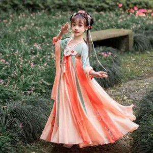 子供服 ワンピース キッズ 女の子 漢服 ワンピース カジュアル  中国子ども服 お姫様 中国風 ドレス dress  誕生日 七五三 子ども お姫様