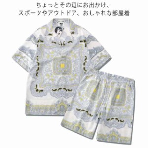 スウェットセットアップ 半袖 メンズ セットアップ メンズ ゆったり tシャツ＆ショートパンツ ハーフパンツ ホワイト 上下セット ペイズ