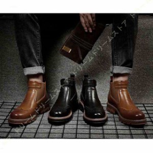 サイドゴアブーツ ビジネスシューズ 本革 カジュアル メンズ 紳士靴 革靴 レザー サイドゴア チェルシーブーツ 履きやすい ショートブー