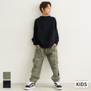 キッズ 110-140 カーゴパンツ ウエストゴム ズボン ポケット ロング丈 無地 男の子 キッズオリジナル 子供服 メール便可 coca コカ