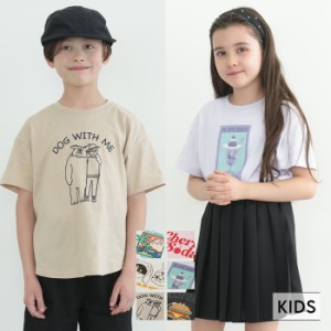 キッズ 110-140 ロゴTシャツ イラスト 英字 プリント 半袖 プルオーバー コットン 男女兼用 子供服 メール便可 mrb coca コカ