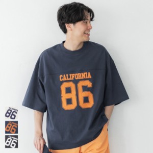 Tシャツ メンズ カレッジ ナンバリング ワイドシルエット ビッグシルエット ロゴ プリント 半袖 ゆったり メール便不可 23ss coca コカ