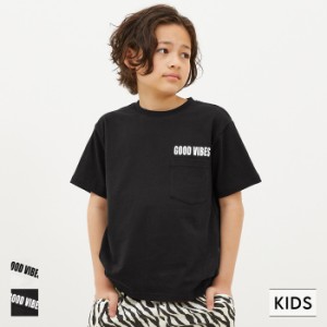 キッズ 110-140 Tシャツ ロゴ ポケット カレッジ  クルーネック カットソー ミディアム丈 男の子 キッズオリジナル 子供服 メール便可 co